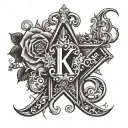 K2U9R8A in gothic letters tattoo design idea