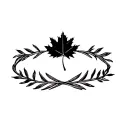 maple leaf and Scottish thistle intertwined in ring formation  tattoo design idea