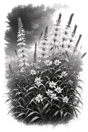 realistic field of fireweed  tattoo design idea