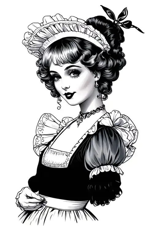 sissy maid symbol tattoo design idea