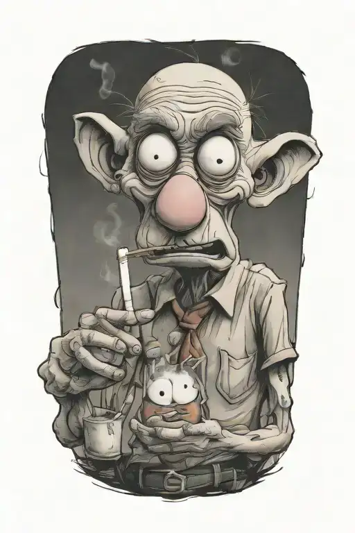 courage the cowardly dog smoking tattoo design idea