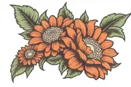 gerbera daisy flowers tattoo design idea