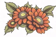 gerbera daisy flowers tattoo design idea