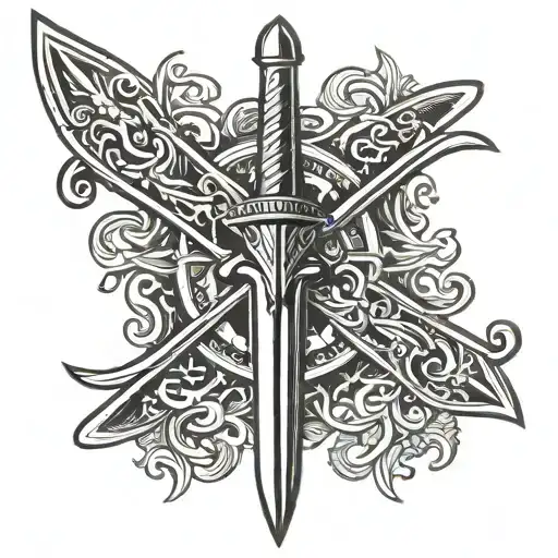 templar sword tattoo design idea
