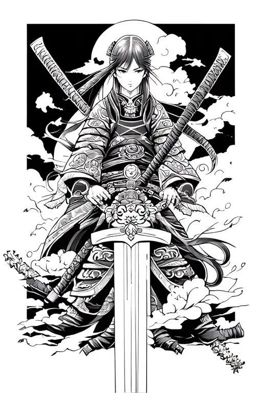 samurai sword tattoo design idea