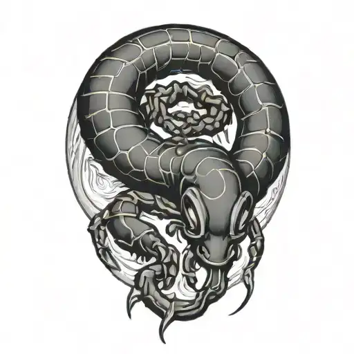scorpion stinging tattoo design idea