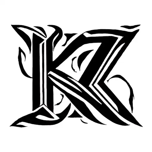 K Z N letters tattoo design idea
