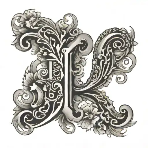 letter J P K L tattoo design idea