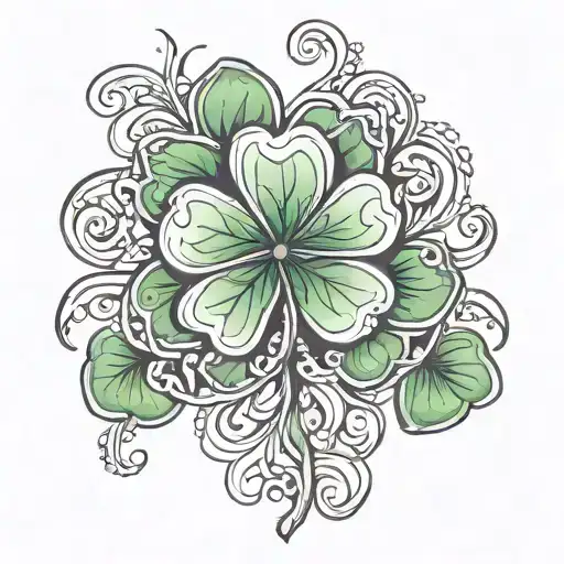 five leaf clover tattoo inspired tattoo design idea