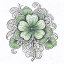 five leaf clover tattoo inspired tattoo design idea