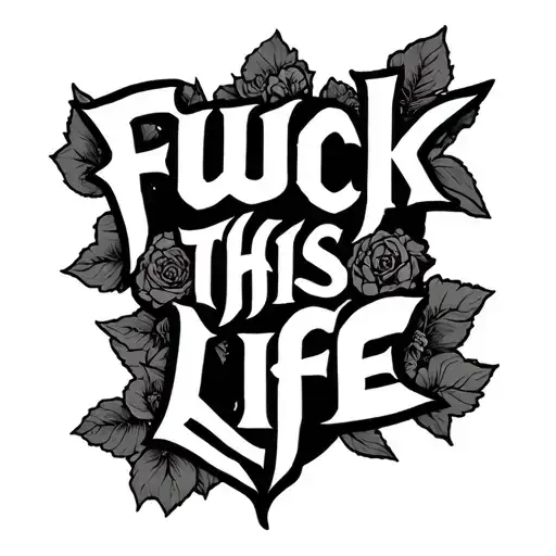 Fuck This Life intertwined tattoo design idea