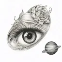 adele y saturn tattoo design idea