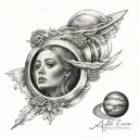 adele y saturn tattoo design idea