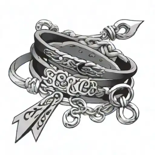 breast cancer survivor wrapped bracelet tattoo design idea