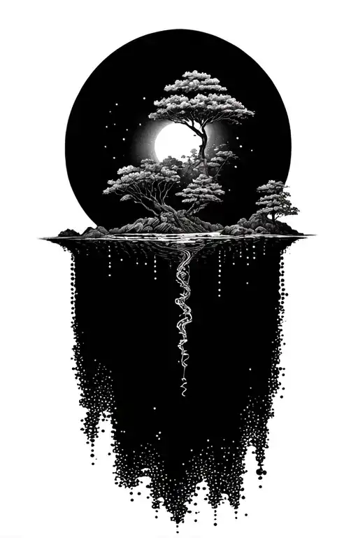 Floating Island tattoo design idea
