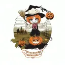 Jack O'Lantern scarecrow tattoo design idea