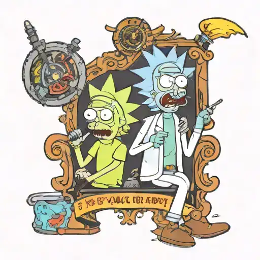 rick and morty come watch tv  tattoo design idea