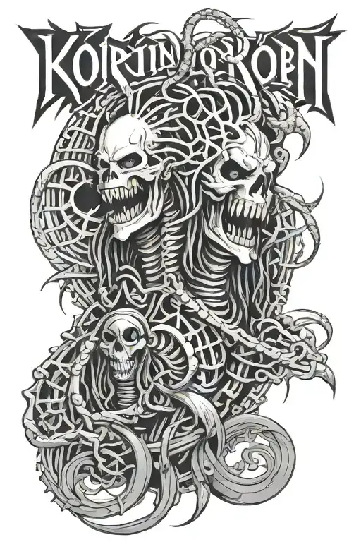 korn metal band tattoo design idea