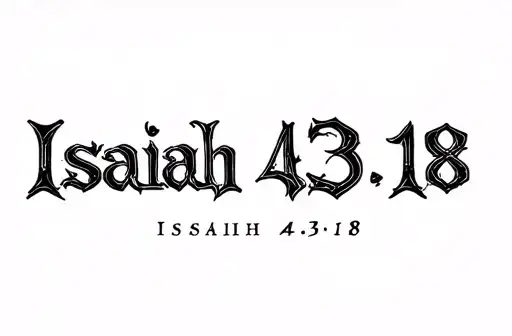 "Isaiah 43:18" tattoo design idea