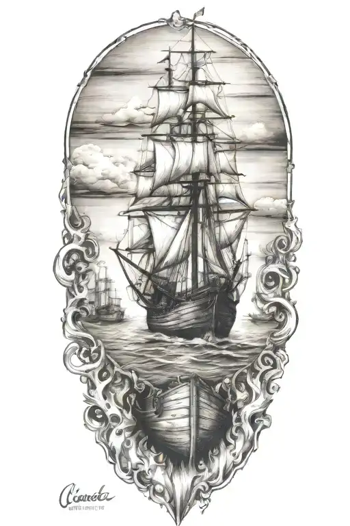 burn the boats tattoo design idea