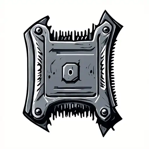 razor blade stylized tattoo design idea