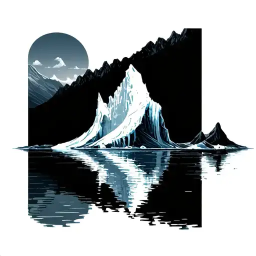 iceberg minimal tattoo design idea