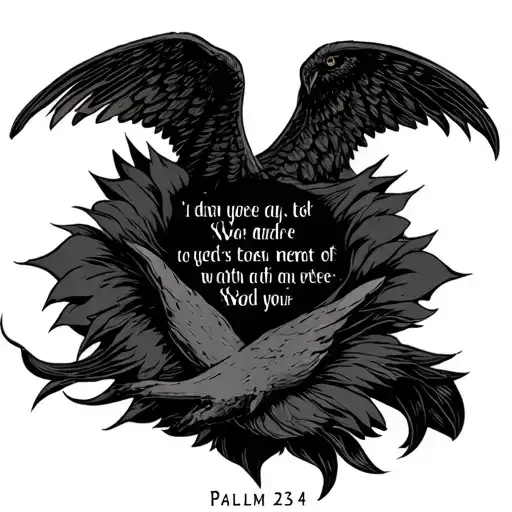 psalm 23:4 tattoo design idea