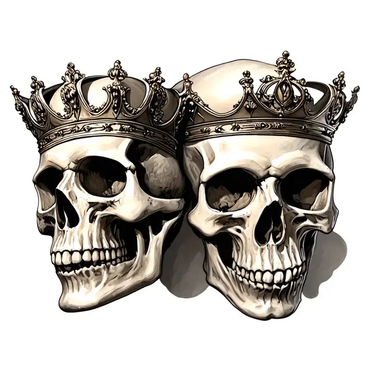 skull with crown on its head tattoo design idea