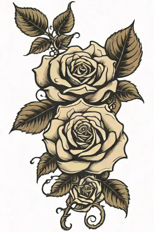 a rose that fills the back of a that have vines running up the fingers tattoo design idea
