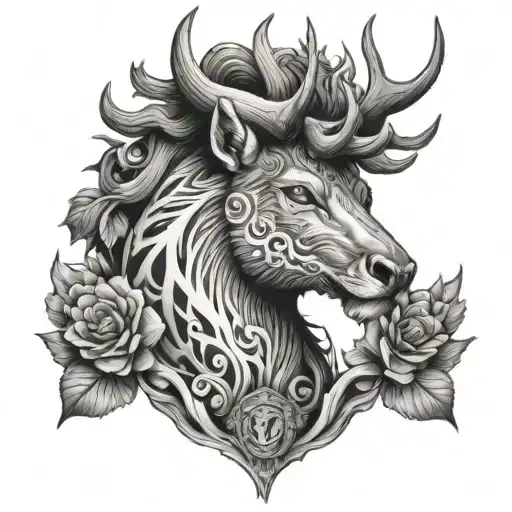 hirsch tattoo design idea
