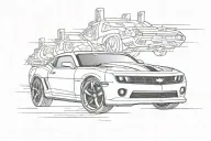 camaro outline tattoo design idea