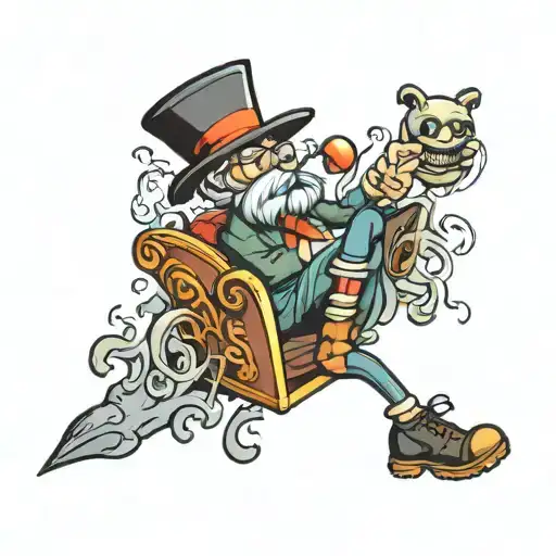 Old school cartoons leg piece tattoo design idea