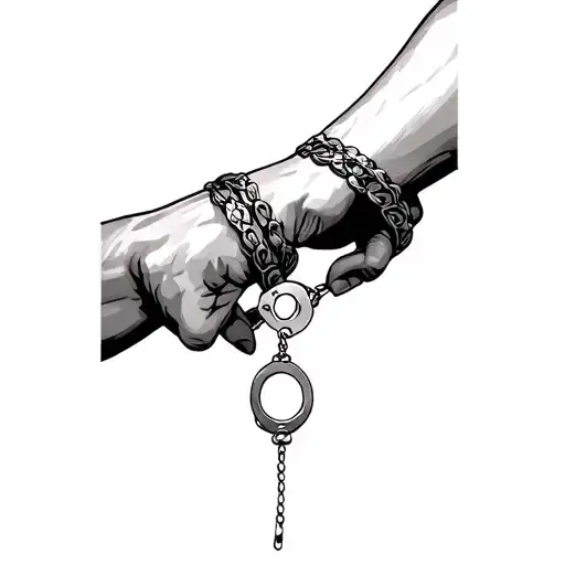 each wrist one lifes other cuffs part of handcuff. bracelets tattoo design idea