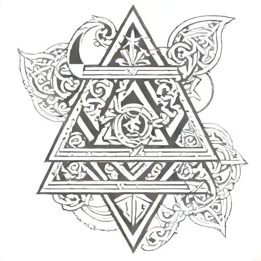 Viking 3 triangles connected tattoo design idea