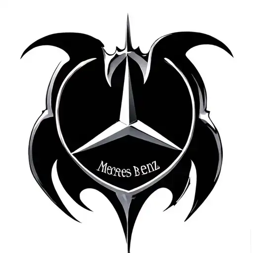 Mercedes Benz logo gothic inspired tattoo tattoo design idea