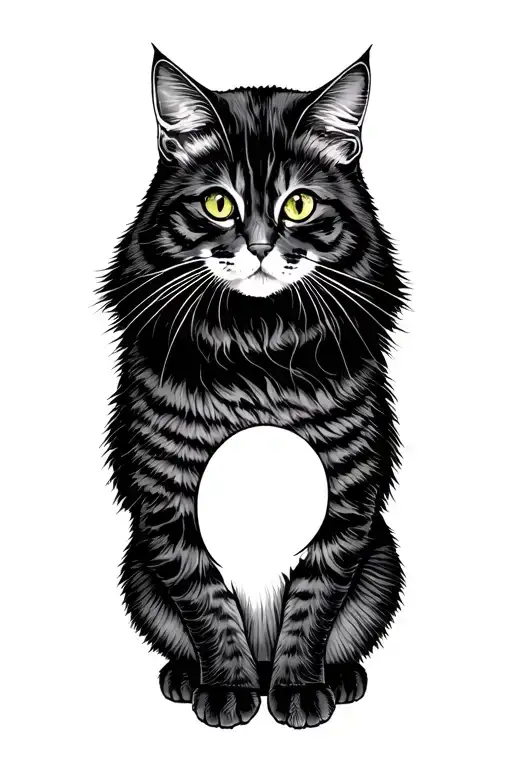  semicolon with a cat sitting alone tattoo design idea