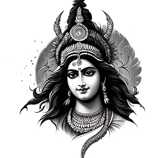 shiv Parvati tattoo design idea