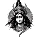 shiv Parvati tattoo design idea