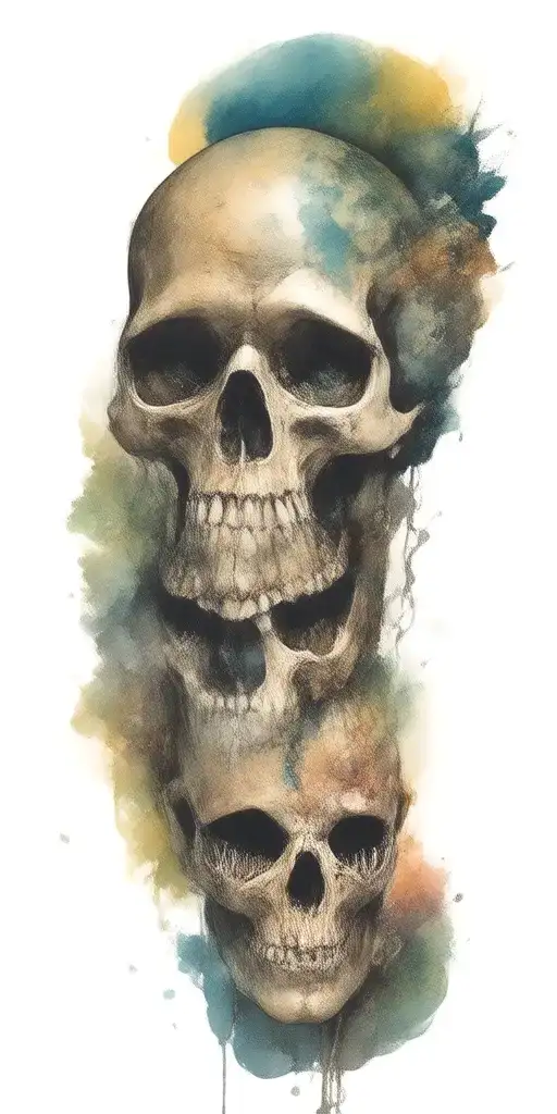 add galaxies to skull eye sockets tattoo design idea