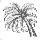 broken palm tree tattoo design idea