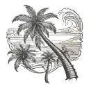 broken palm tree tattoo design idea