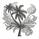 broken palm tree tattoo design idea