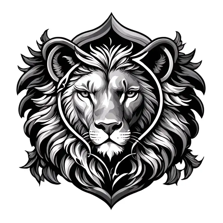 sagitarius leo signs combined with unconditional love sign tattoo design idea
