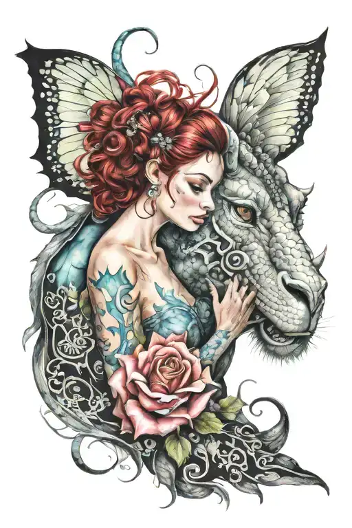 romance with a chimera by Dorina Costras tattoo design idea