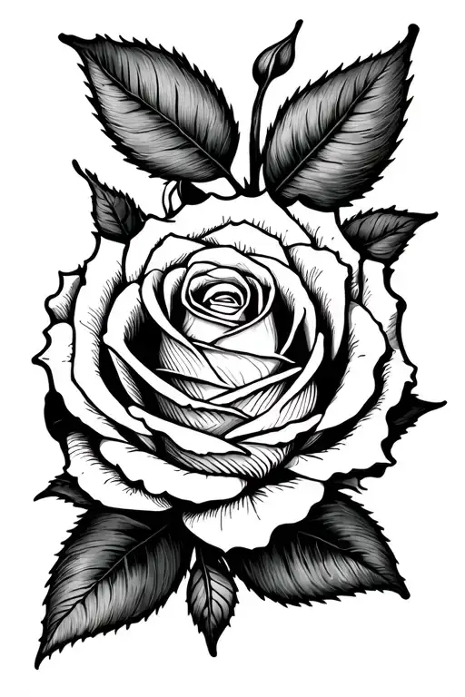 rose saying ricky tattoo design idea