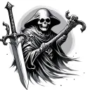 Grim Reaper With Sword tattoo design idea