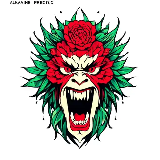 Alkaline electric Frugivore human being  tattoo design idea