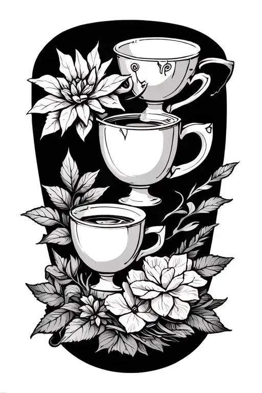 Forearm tattoo that incorporates elements from the two of cups, and contains plants from world of warcraft tattoo design idea