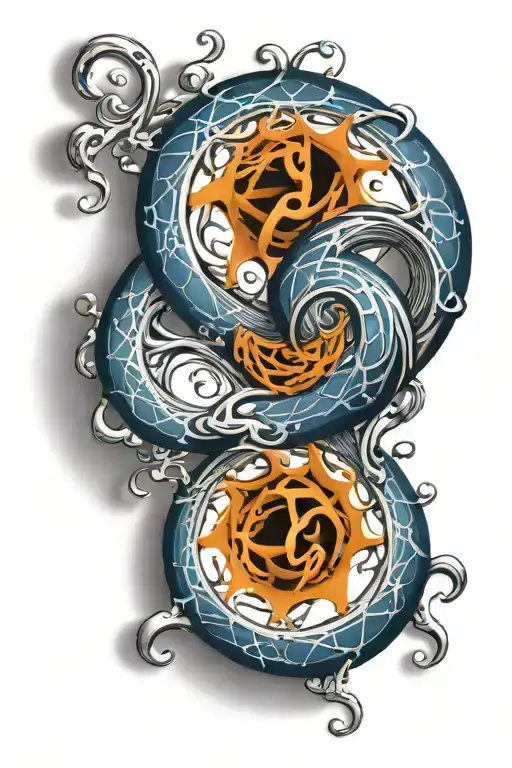 D und P intertwined tattoo design idea