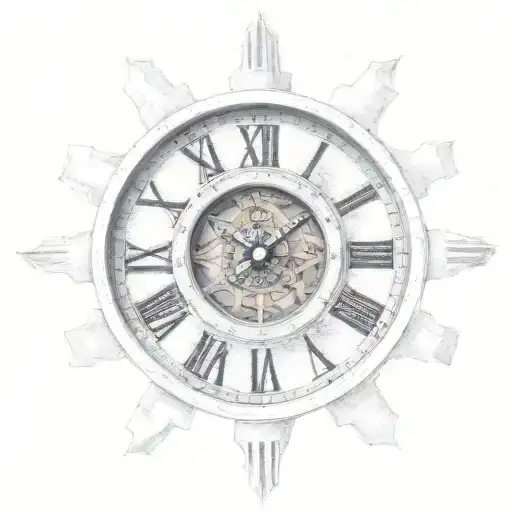 broken Roman numeral clock tattoo design idea